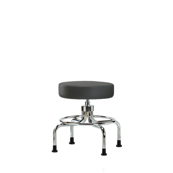 Screw-Lift Stool, Vinyl, CR, Glides, Gry