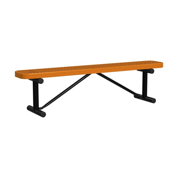 Portable, Bench w/o Back, 6ft., Orange