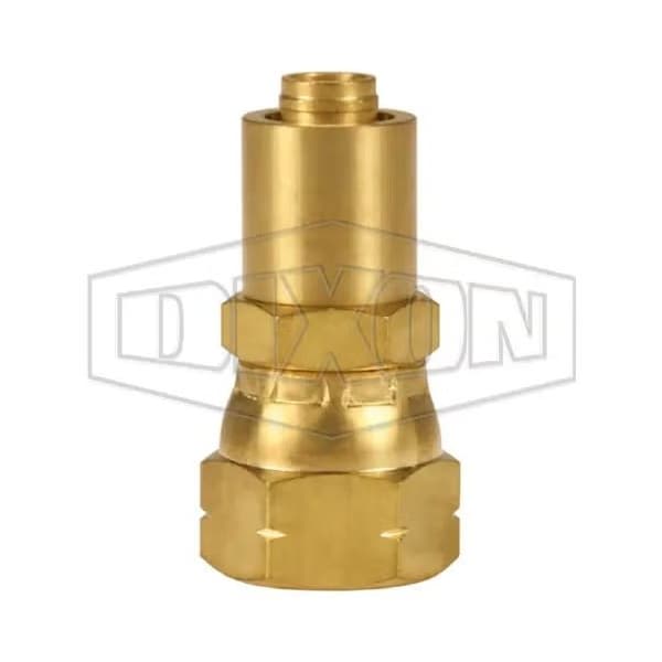 Hose-to-Tube Fitting with Crimp Collar, Adapter, Dash 12 x 3/4 in, Hose x Female SAE Swivel, Brass