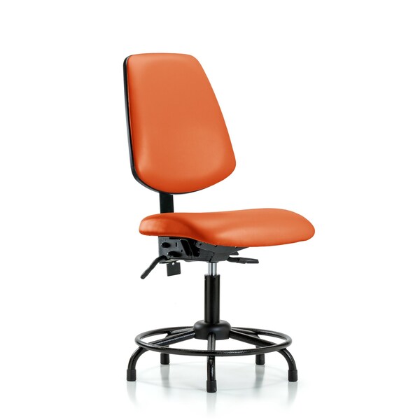 Desk Chair No Arms, 18" to 23" Height, Vinyl, Orange Kist