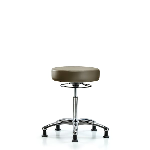 Vinyl Stool, Chrome, Med Bench, Glides, Royal