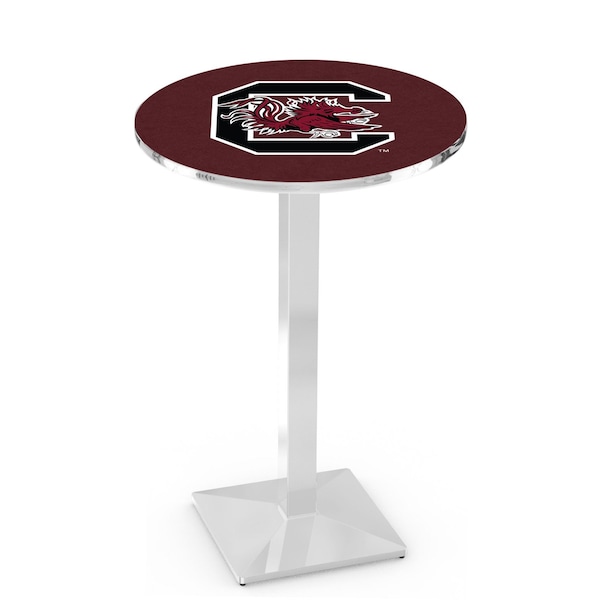 42" Chrome South Carolina Pub Table, 36" dia. Top