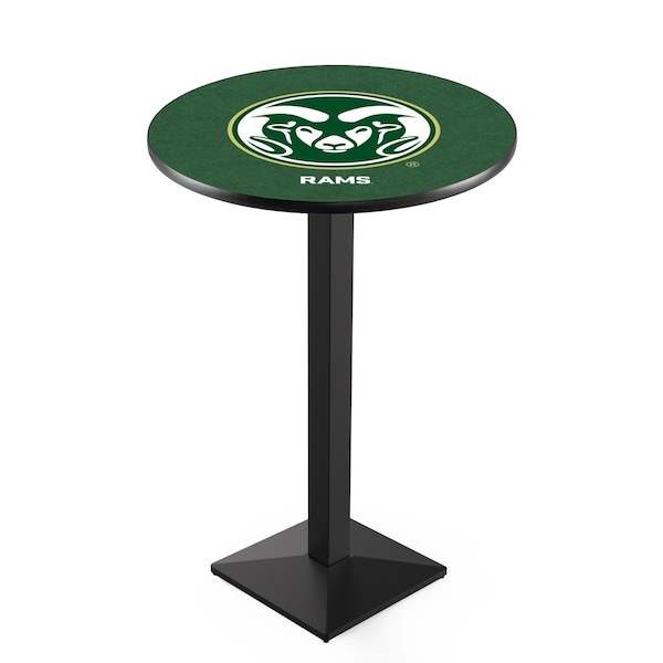 42" Blk Wrinkle Colorado State Pub Table, 36" dia. Top