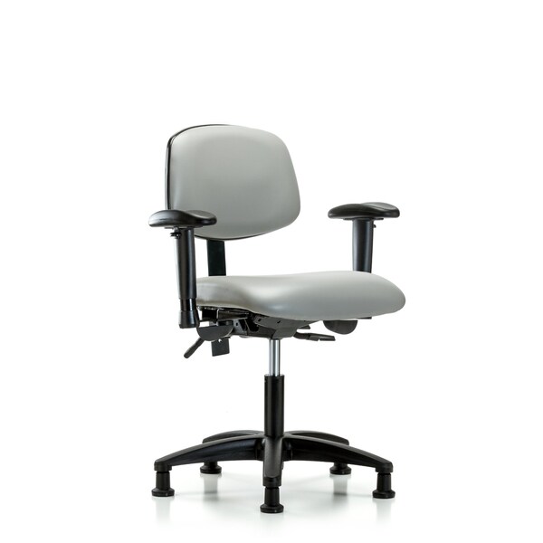 Desk Chair Desk Chair, Vinyl, AA Glides, Dov, Adjustable Arms, 18" to 23" Height, Vinyl, Dove