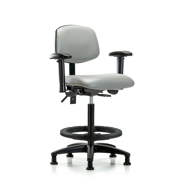Chair, Fab, Hi Bench, Tilt BF Casters, Nav, 6-Way Adjustable, 26" to 35" Height, Dove