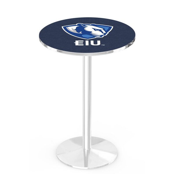 42" Chrome Eastern Illinois Pub Table, 36" dia. Top