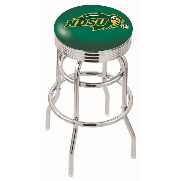 25" Chrome 2-Ring North Dakota State Swivel Bar Stool, Accent Ring