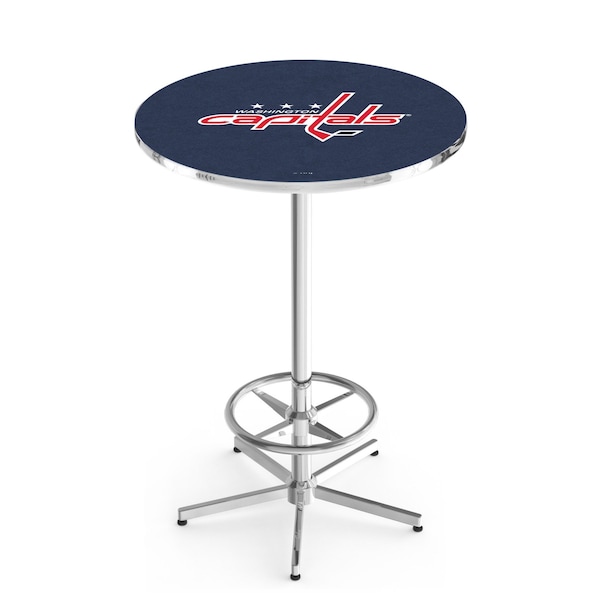 42" Chrome Washington Capitals Pub Table, 36" dia. Top