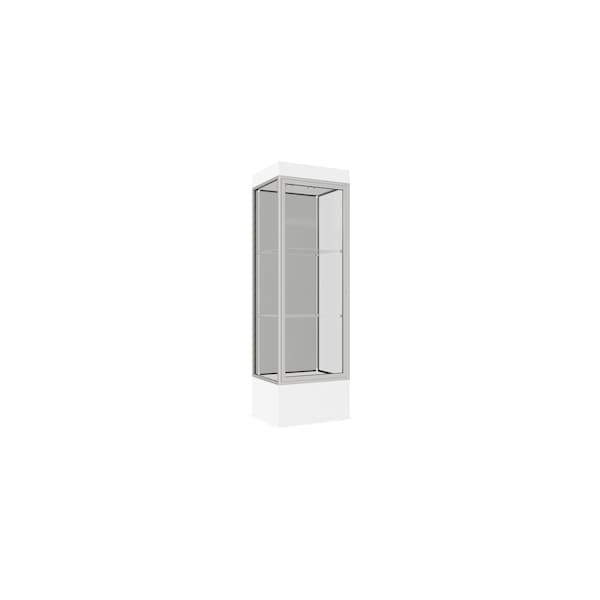 Lighted Floor Display Case 24x76x20, 12" Base, Satin