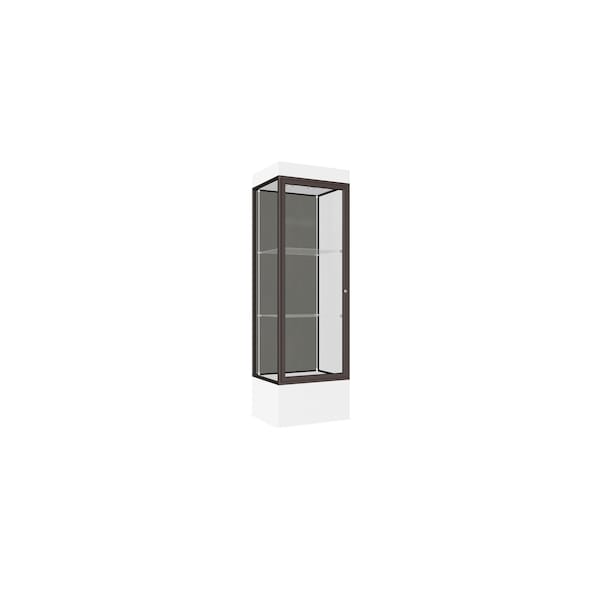 Lighted Floor Display Case 24x76x20, 12" Base, Bronze