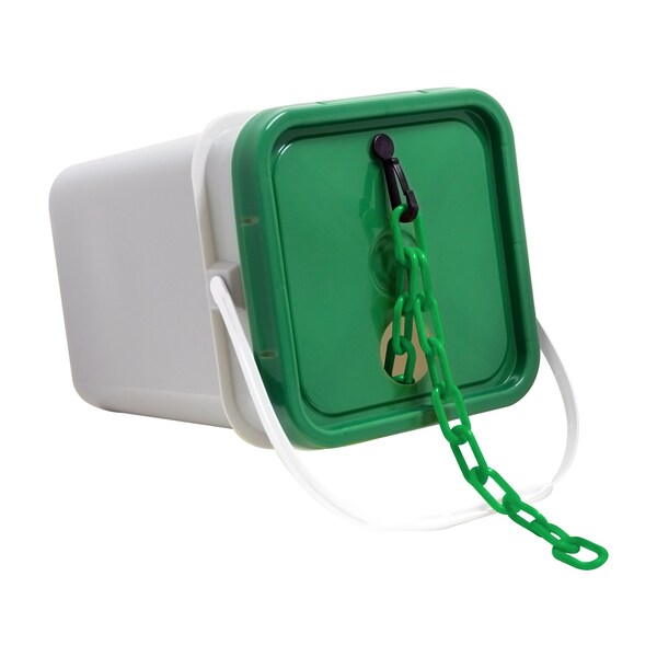 2" x 120' Green Heavy Duty Plastic Safety Chain - Pail