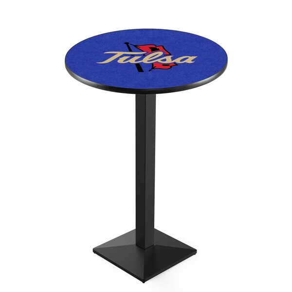 42" Blk Wrinkle Tulsa Pub Table, 36" dia. Top