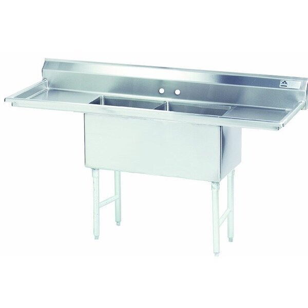 Fabricated Sink 2-compartment 18 in. right & left drainboards