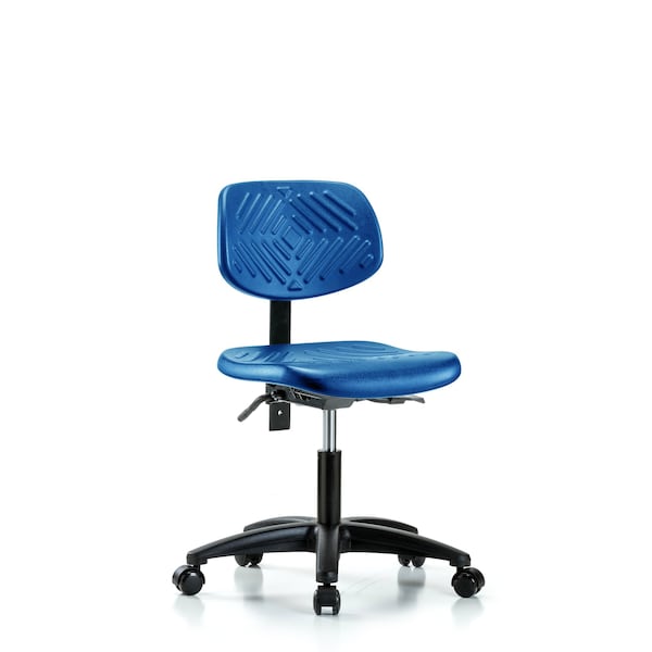 Poly Chair, Desk, Casters, Blue