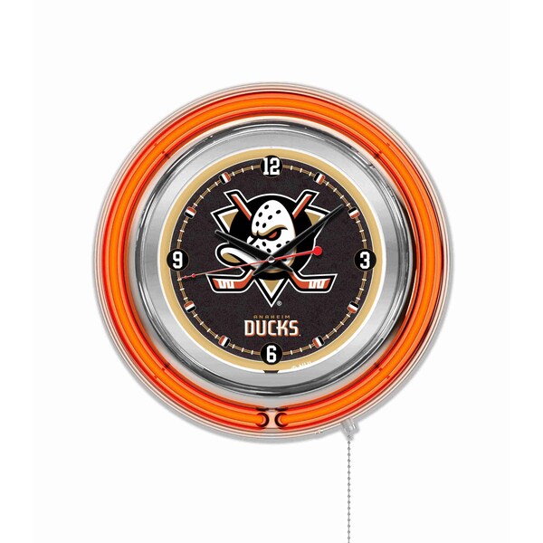 Anaheim Ducks Double Neon 15" Clock, NHL