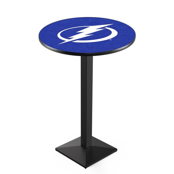42" Blk Wrinkle Tampa Bay Lightning Pub Table, 36" dia. Top
