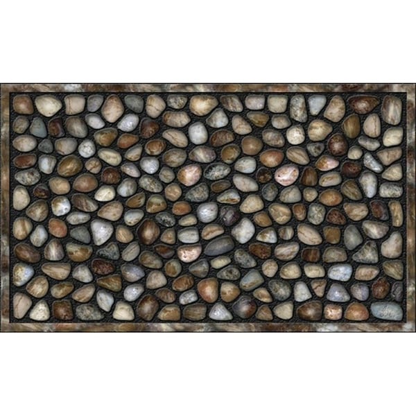APACHE MILLS Masterpiece AP759-1029F Door Mat, River Rocks Pattern, 30 in L, 18 in W