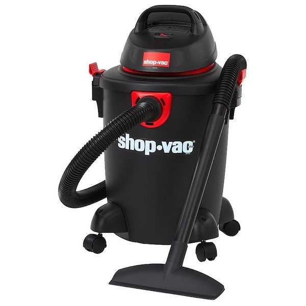 WetDry Vacuum, 6 gal Vacuum, Cartridge, Dry, Foam Sleeve Filter, 35 hp, Black Housing