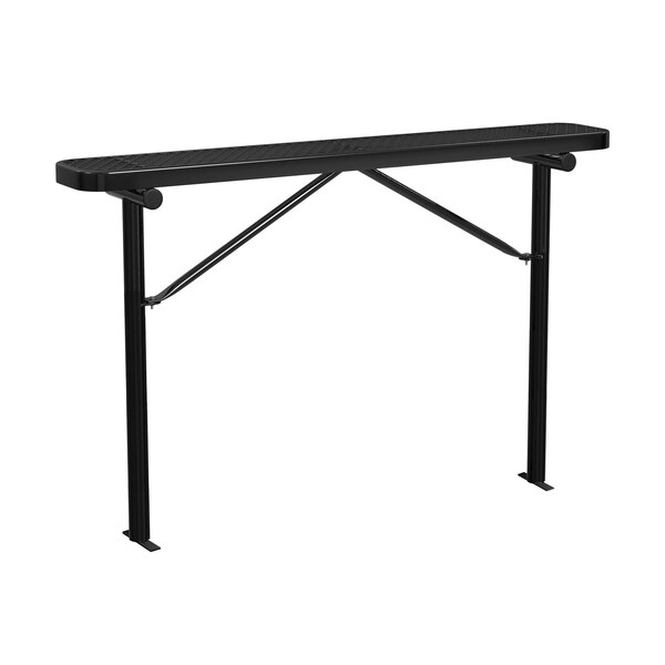Bench w/o Back, Ingroud Mount, 6ft., Black