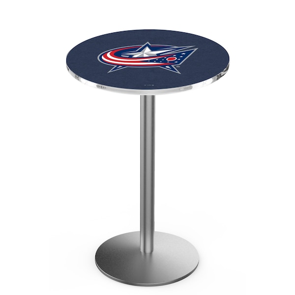 42" Stainless Steel Columbus Blue Jackets Pub Table, 36" dia. Top