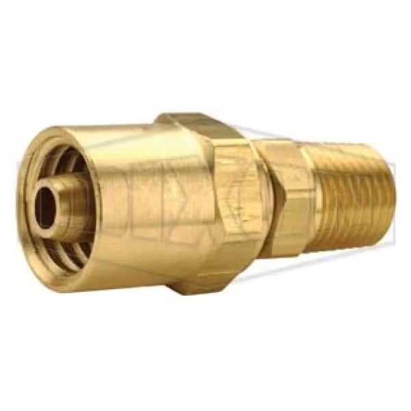 Reusable Hose Fitting, 1/4 in Nominal, MNPT End Style, 360 Brass Alloy, Domestic