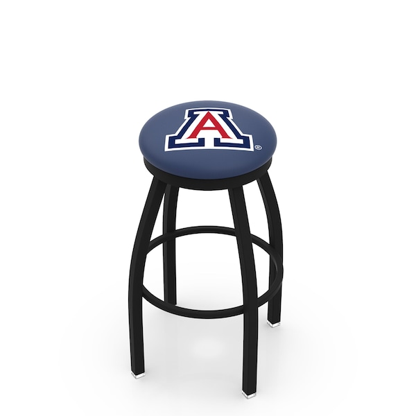 25" Blk Wrinkle Arizona Swivel Bar Stool, Accent Ring