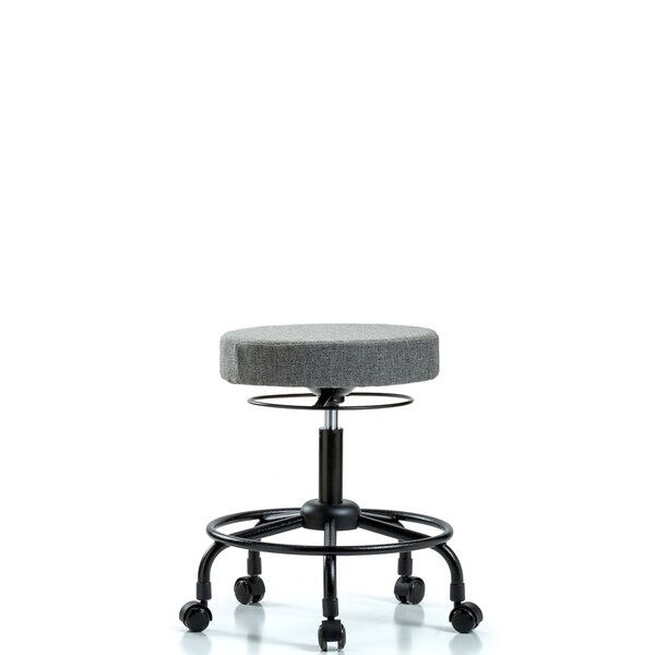 Desk Stool, Fabric, RT, Casters, Gry