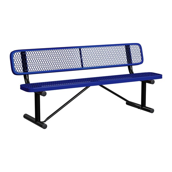 Bench/Back, Portable, 6ft., Navy