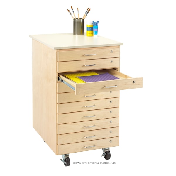 Drawer Storage Taboret, 40-1/4 in H, 24-1/4 in W, 10 Drawers