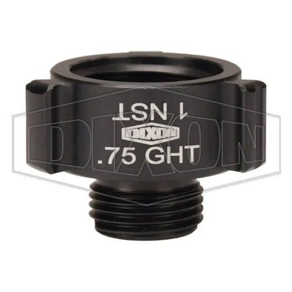 Style N37 Rocker Lug Hydrant Adapter, FNST NH x Male Garden Hose Thread, Aluminum, Hardcoat Anodiz