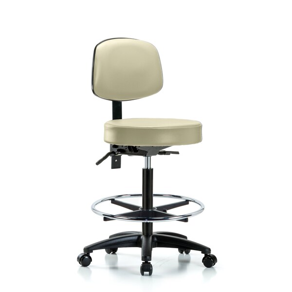 Bench Stool, Hi, Vin, Bk, Tilt, CF, Cast, Wht