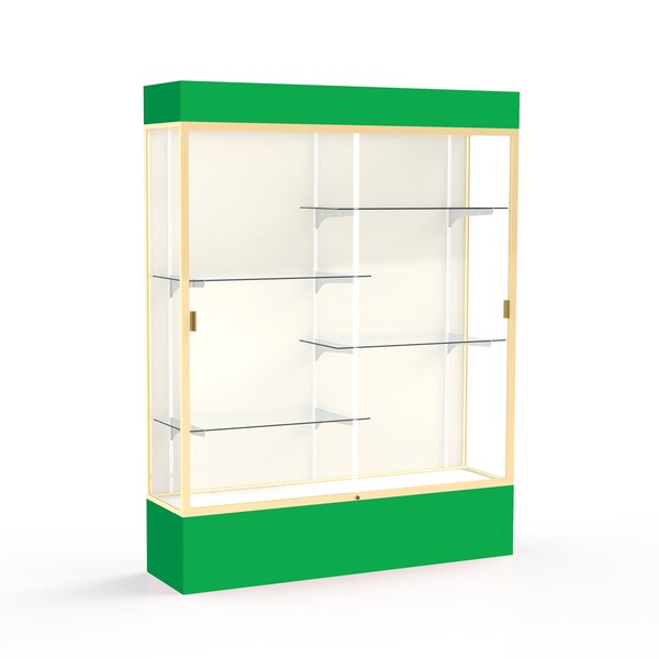 Lighted Floor Display Case 60x80x16, Plaque, Champange
