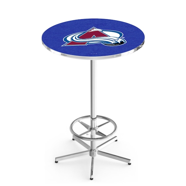 42" Chrome Colorado Avalanche Pub Table, 36" dia. Top