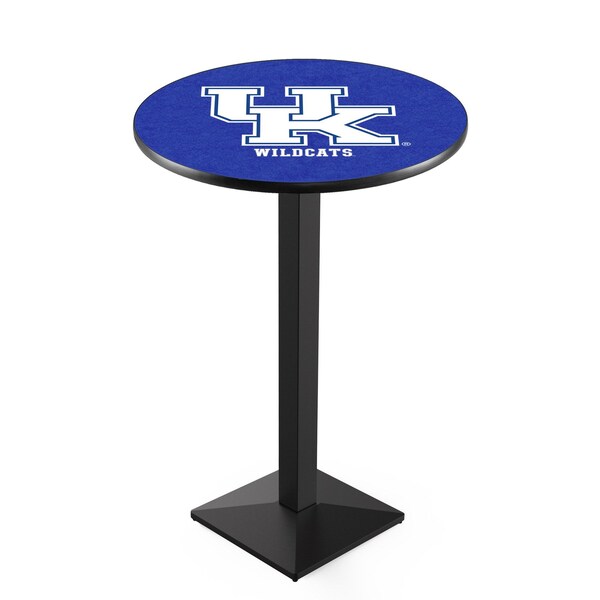 42" Blk Wrinkle Kentucky "UK" Pub Table, 36" dia. Top