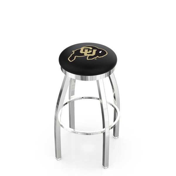 25" Chrome Colorado Swivel Bar Stool, Accent Ring