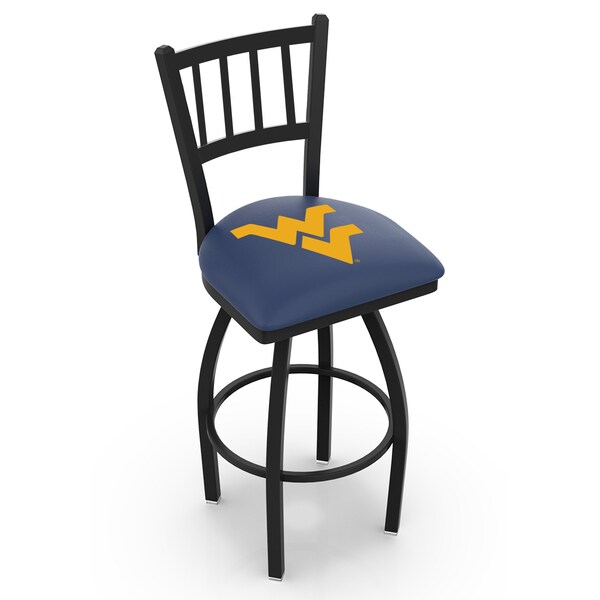 25" Blk Wrinkle West Virginia Swivel Bar Stool, Jailhouse Back