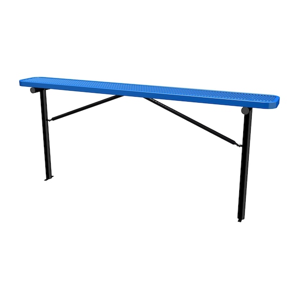 Bench w/o Back, Ingroud Mount, 8ft., Blue