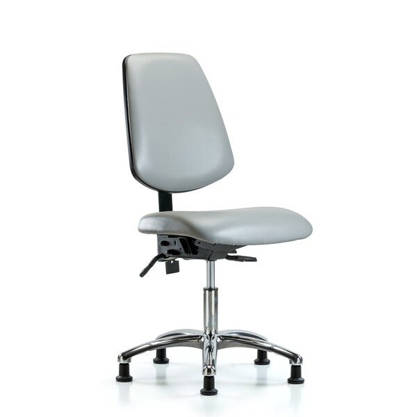 Desk Chair Desk Chair, Vinyl, Med, Bk, Glds, Dov, No Arms, 18" to 23" Height, Vinyl, Dove