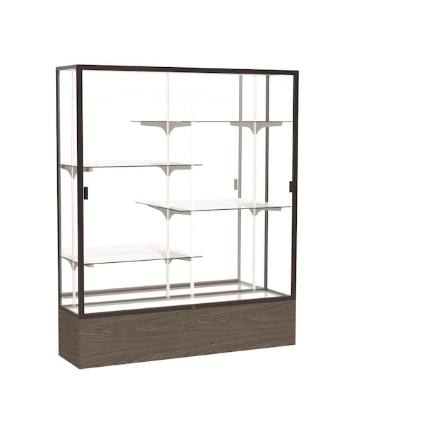 Floor Display Case 60x72x16, Mirror, Dark Bronze