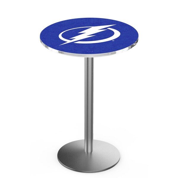 42" Stainless Steel Tampa Bay Lightning Pub Table, 36" dia. Top