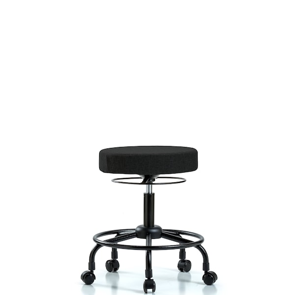 Desk Stool, Fabric, RT, Casters, Blk