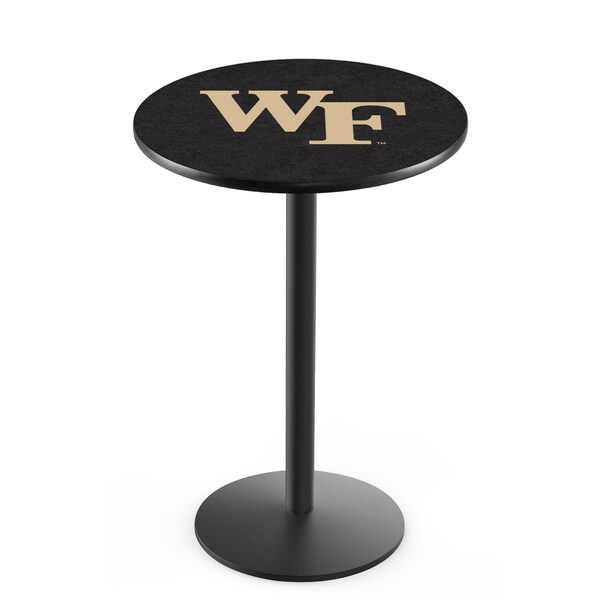 36" Blk Wrinkle Wake Forest Pub Table, 36" dia. Top