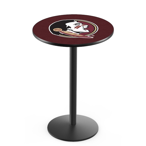 42" Blk Wrinkle Florida State (Head) Pub Table, 36" dia. Top