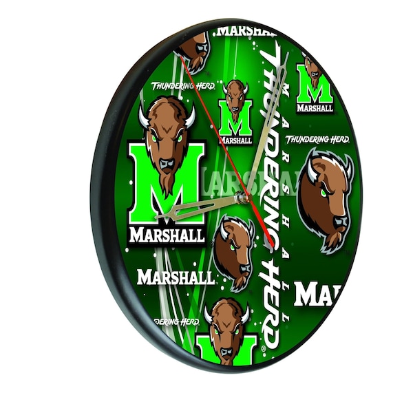 Marshall University 13" Solid Wood Clock