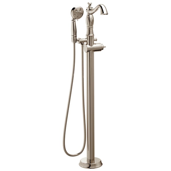 Cassidy Single Handle Floor Mount Tub Filler Trim with Hand Shower - Less Handle