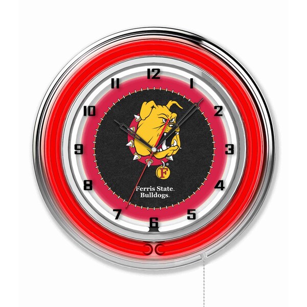 Ferris State University Double Neon 19" Clock