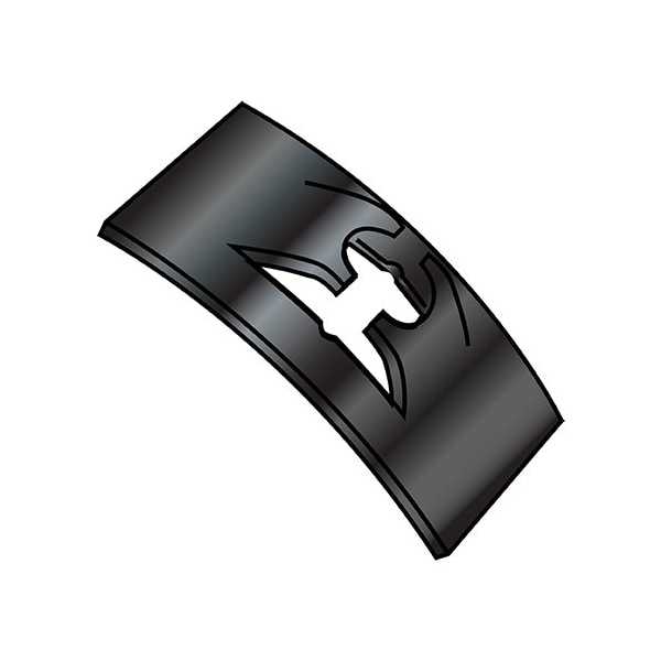 Cage Nut, #10-32, Flat Shape, Steel, Black Phosphate Finish, 3000 PK