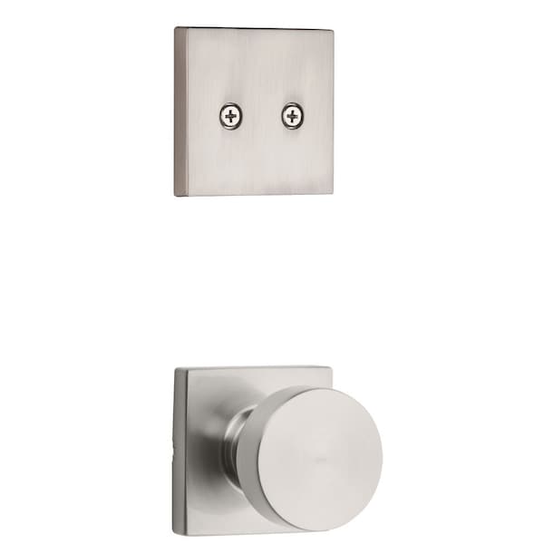 Dummy Interior Pismo Knob Trim with Square Rose Satin Nickel Finish