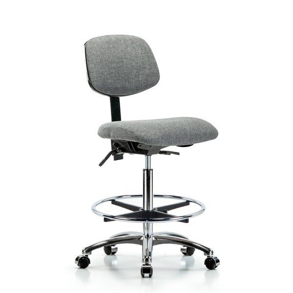 Chair, Fab, Hi Bench, Chr Tilt CF Cast, Gry, No Arms, 26" to 35-1/2" Height, Grey