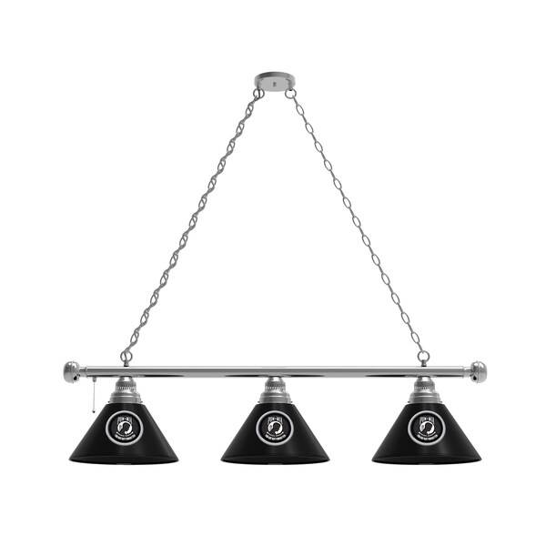 POW/MIA 3 Shade Billiard Light, Chrome Fixture